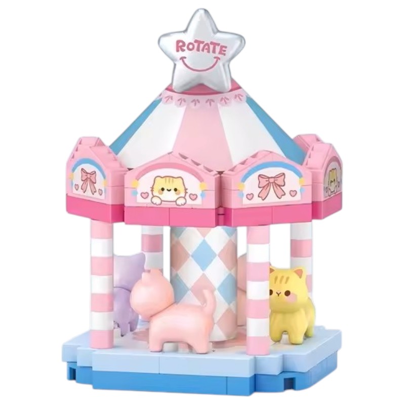 Carrusel Armable de Gatitos – Set de Bloques Decorativos de 180 Piezas