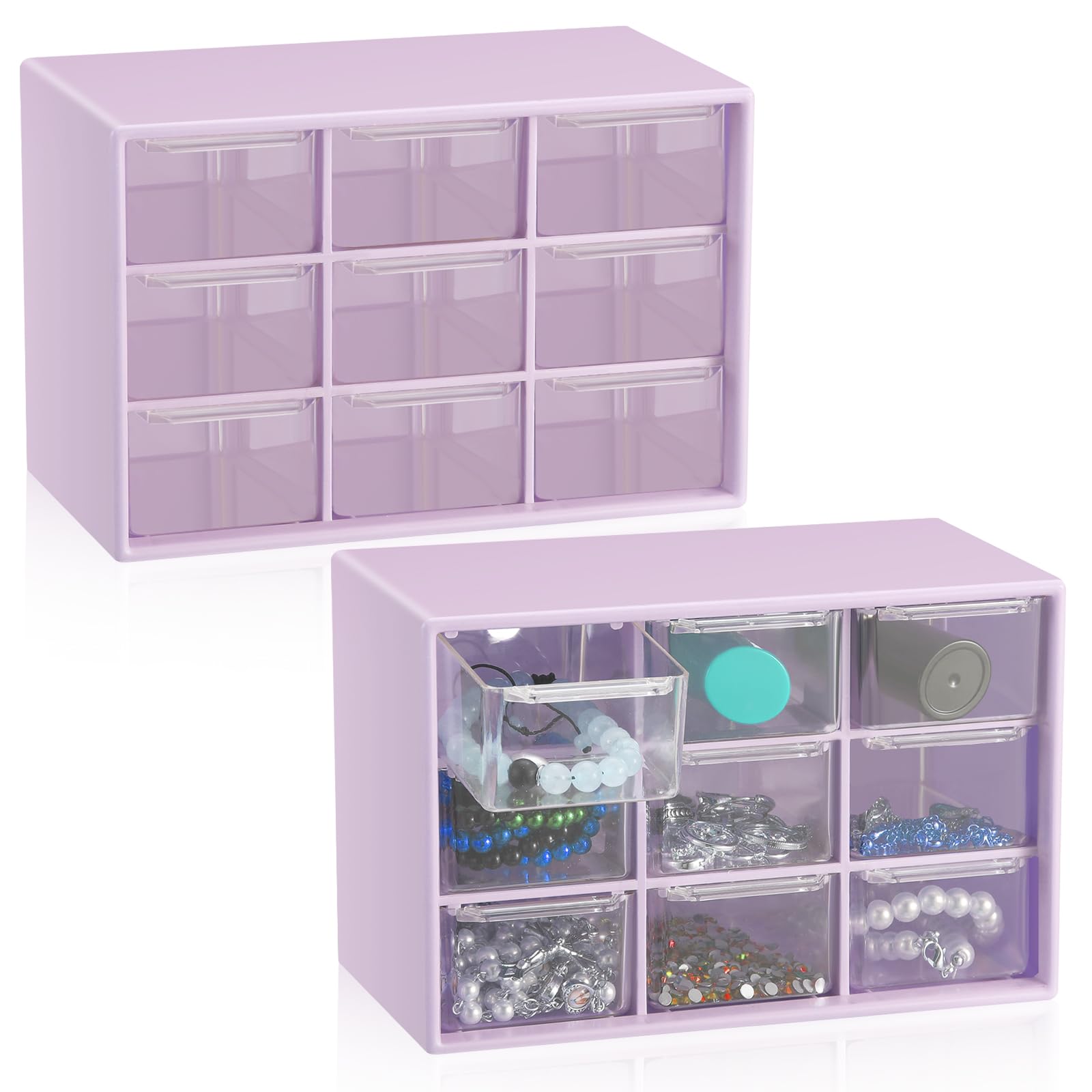 Caja de Almacenamiento de 9 cajones - Lila imagen 2
