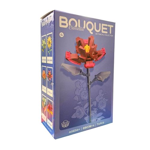 Bouquet Camellia – Flor Decorativa Armable de 74 Piezas imagen 3