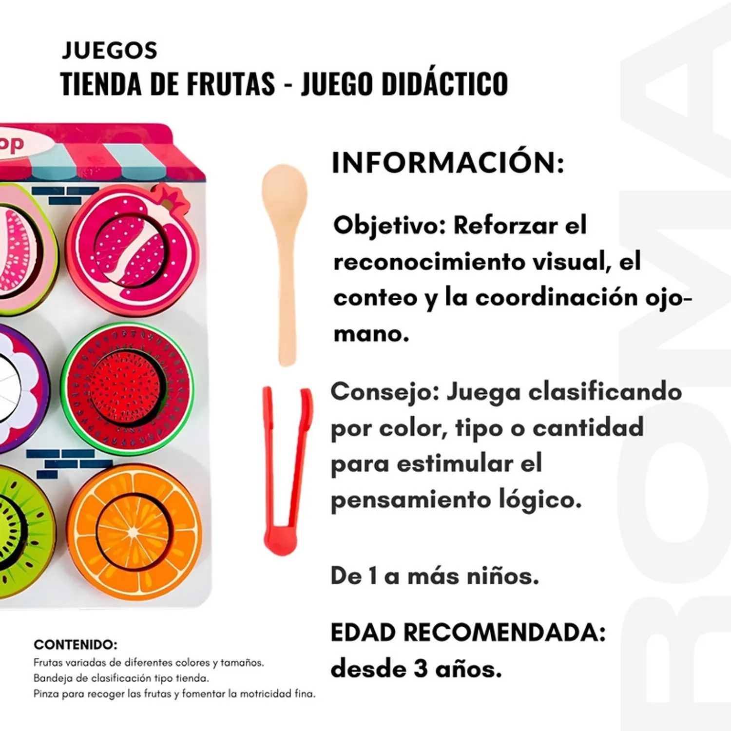 Tienda de Frutas - Clasificación de frutas - JUEGO DIDÁCTICO imagen 3